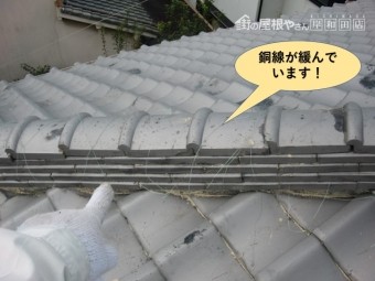 貝塚市の棟の銅線が緩んでいます!