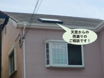 泉大津市の天窓からの雨漏りのご相談