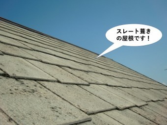 忠岡町のスレート葺きの屋根