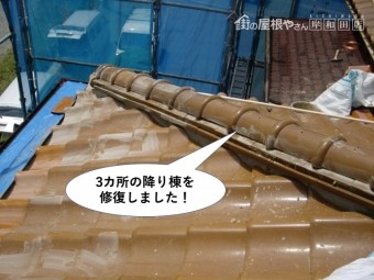 熊取町の3カ所の降り棟を修復