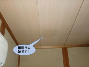 泉大津市の和室天井の雨漏りの跡です