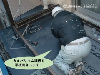 岸和田市の下屋をガルバリウム鋼板を平板葺きします