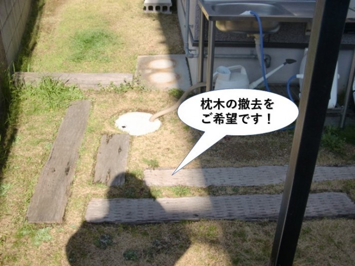 泉大津市の枕木の撤去をご希望