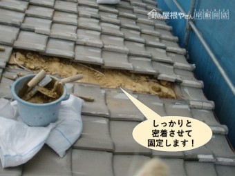 和泉市の瓦をしっかりと密着・固定
