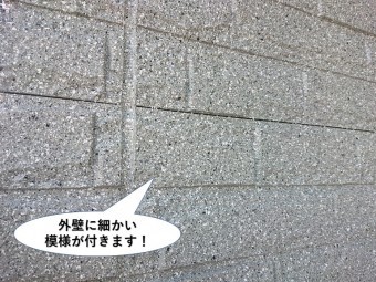 忠岡町の外壁に細かい模様が付きます