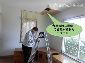 和泉市の住宅で台風の時に壁紙が破損!