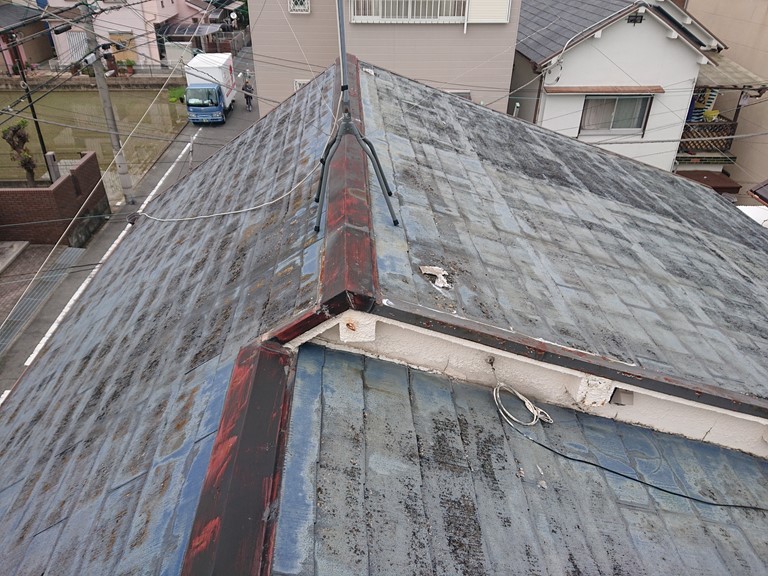 貝塚市の付帯部の塗装と塗装後のビフォーアフターをご紹介 岸和田 和泉市で屋根の補修 リフォームなら街の屋根やさん