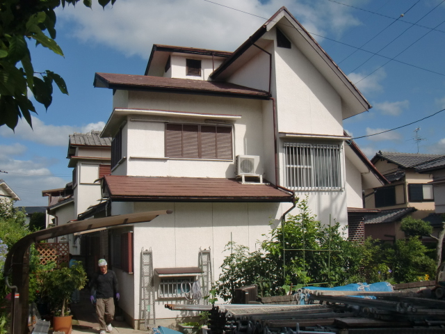 岸和田市摩湯町の屋根塗装前の現況
