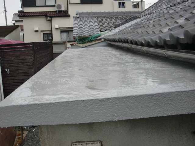 岸和田市の陸屋根防水後