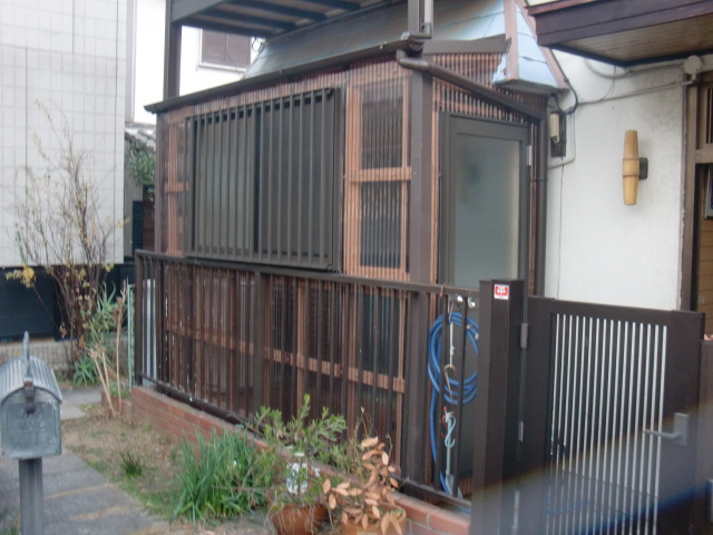 岸和田市土生町の洗濯物干し場設置完了