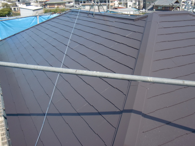 岸和田市尾生町のスレート屋根塗装完了