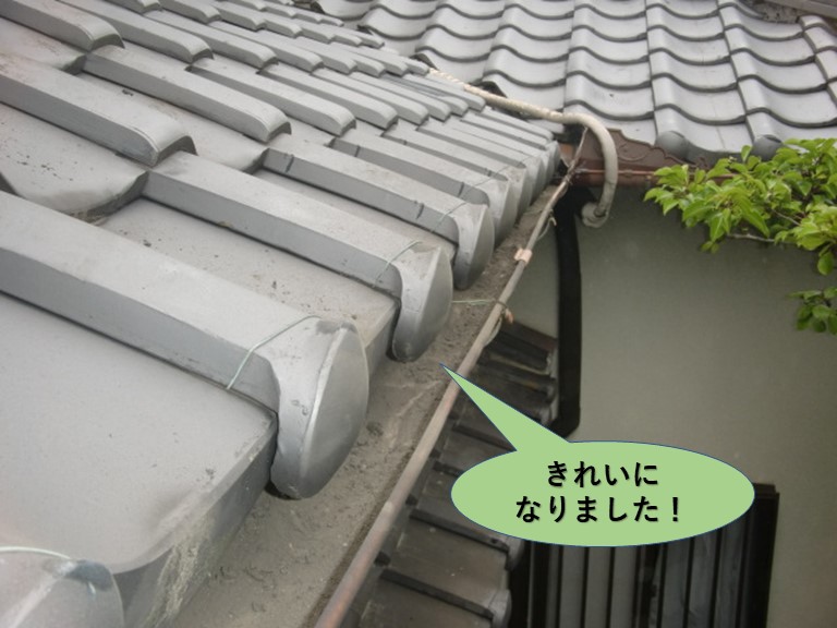 岸和田市の軒樋がきれいになりました！