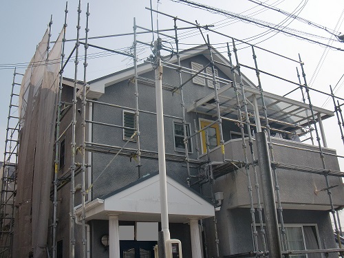 泉佐野市俵屋で遮熱塗料での屋根塗装着工
