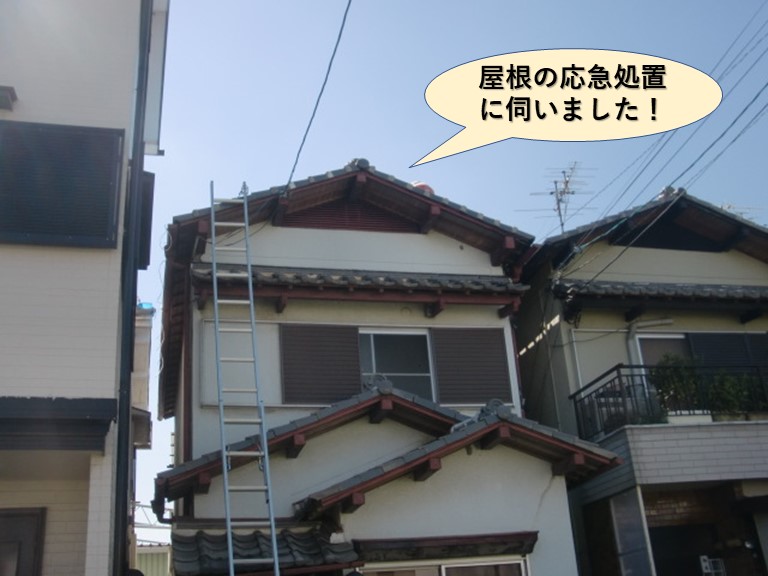 和泉市の屋根の応急処置