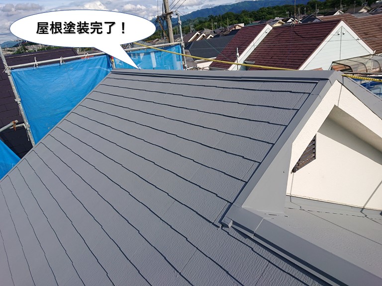 岸和田市で日進産業のガイナで屋根塗装し雨樋も調整したU様邸！