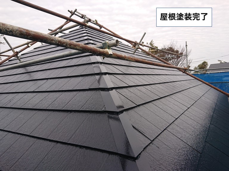 泉佐野市のタスペーサーを入れた厚型スレート屋根の塗装　お客様の声