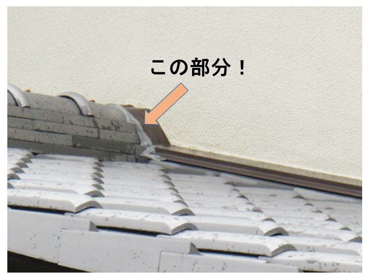 岸和田市天神山町の淡路産特上和瓦の葺き替え工事で漆喰塗り