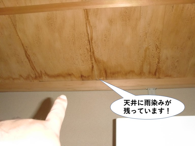 岸和田市の天井に雨染みが残っています