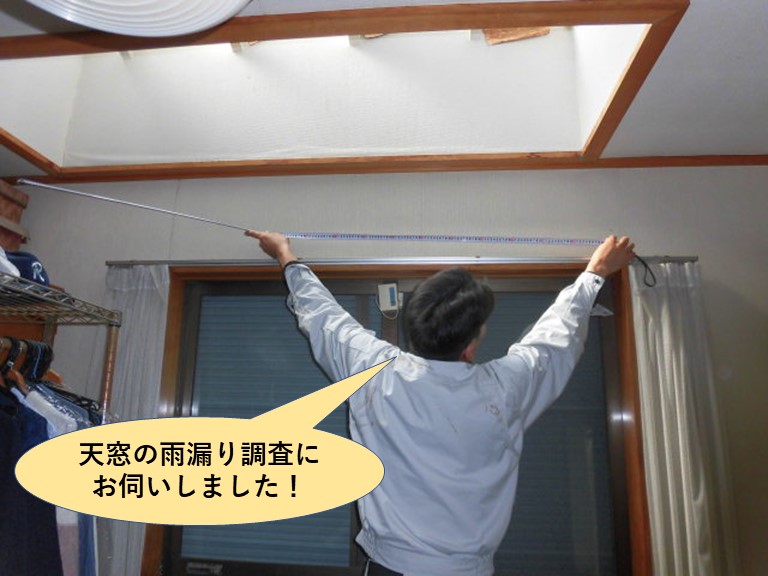 和泉市の天窓の雨漏り調査