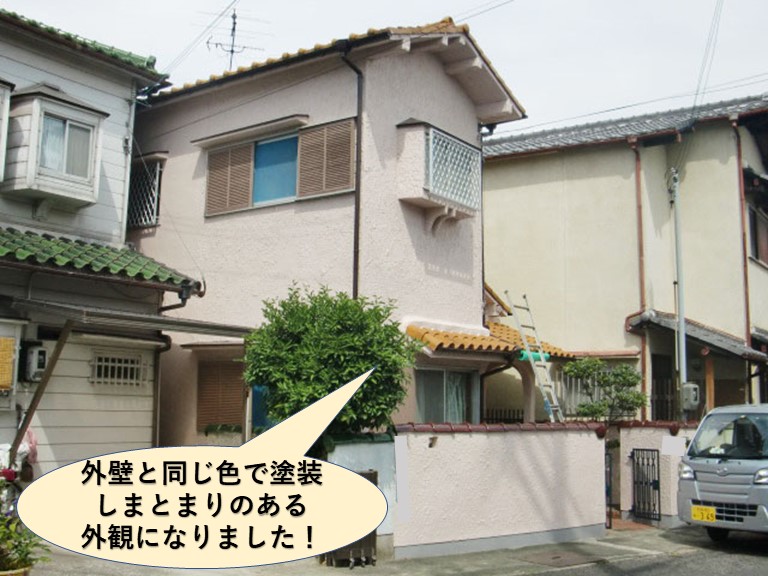 岸和田市のひび割れ修理しスーパーＵＶ・高耐久の多彩模様塗材で外壁塗装をしたお客様の声