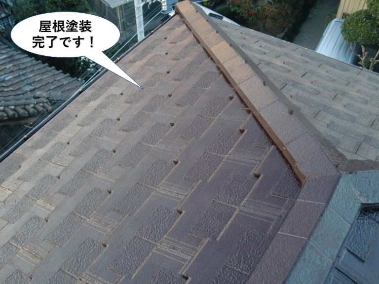 忠岡町の屋根塗装完了です