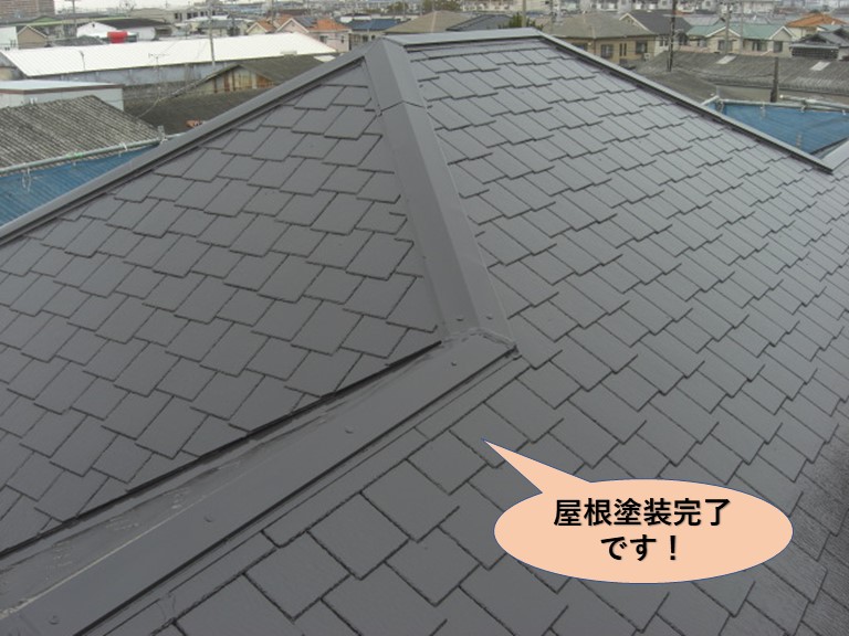 阪南市の屋根塗装完了です