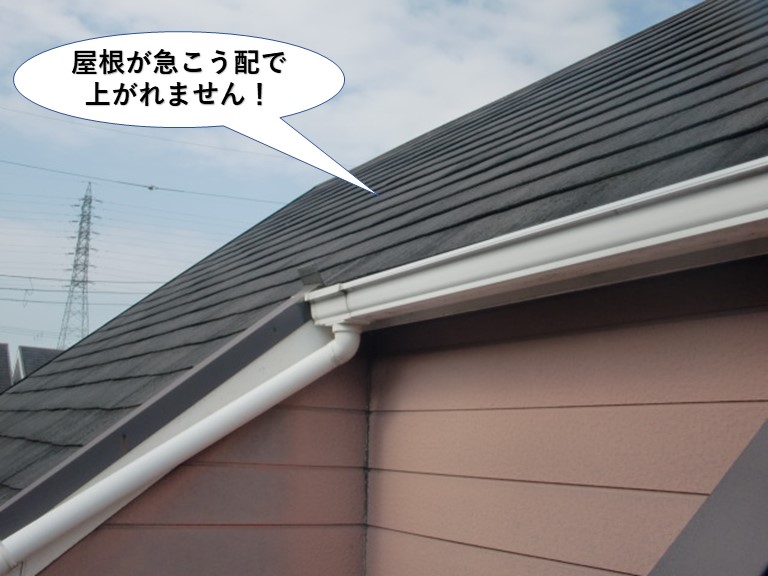 和泉市の屋根が急こう配で上がれません