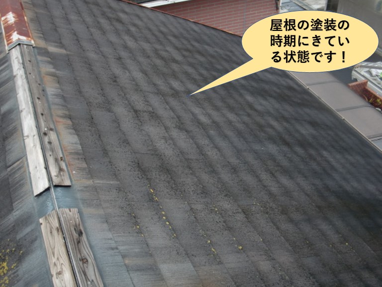 岸和田市の屋根の塗装の時期にきています