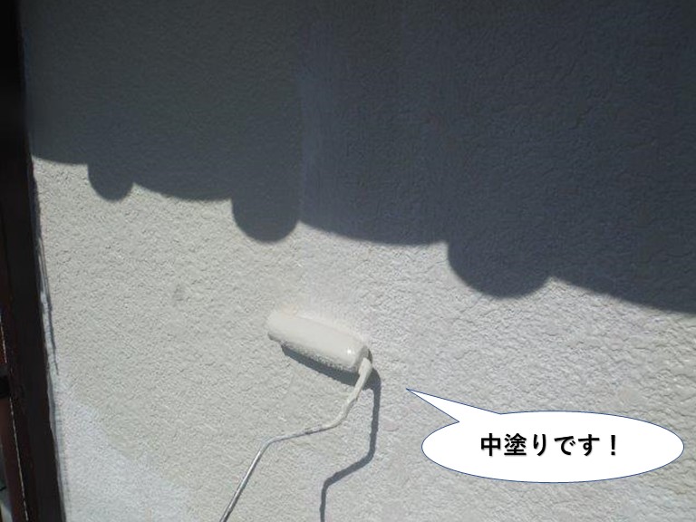 岸和田市の外壁中塗り
