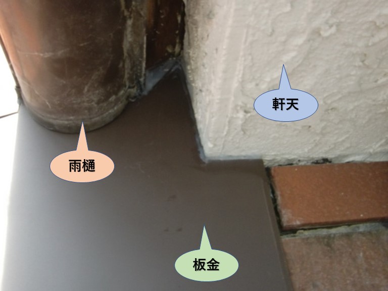 岸和田市の雨樋の下場状況