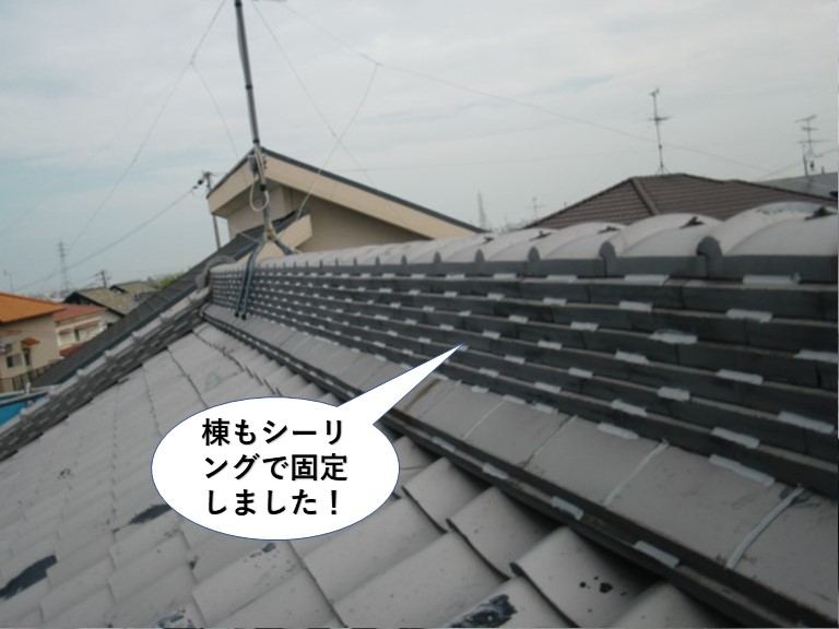 岸和田市の棟もシーリングで固定しました