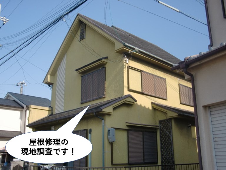 岸和田市の屋根修理の現地調査