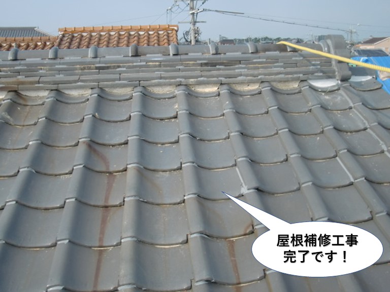 熊取町の屋根補修工事完了です