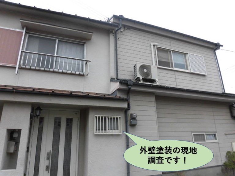 岸和田市の外壁塗装の現地調査です