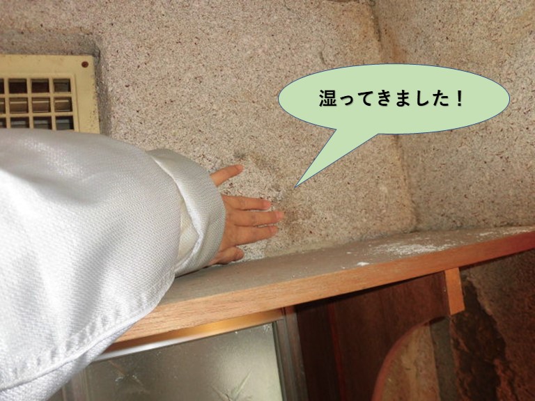 岸和田市のトイレの壁が湿ってきました