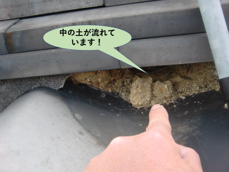 岸和田市の中の土が流れています