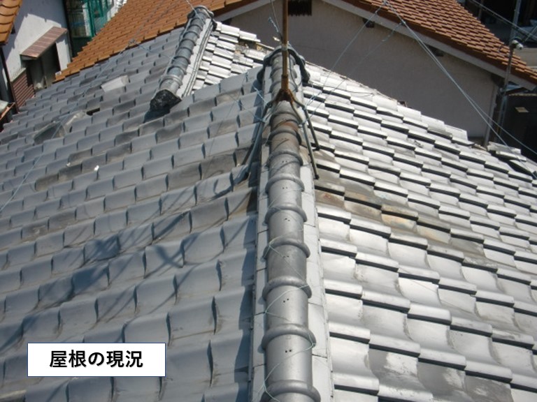 泉佐野市の屋根の現況