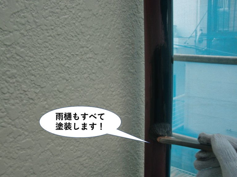 和泉市の雨樋もすべて塗装します