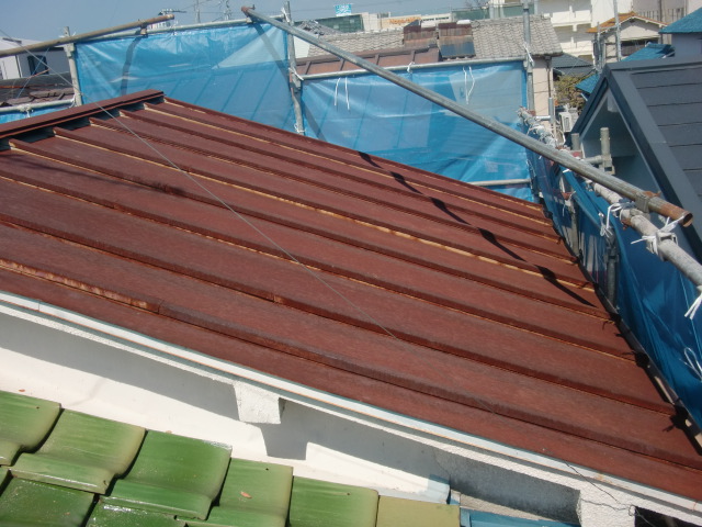 泉佐野市のトタン屋根の錆