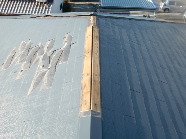 泉大津市のスレート屋根の修理前