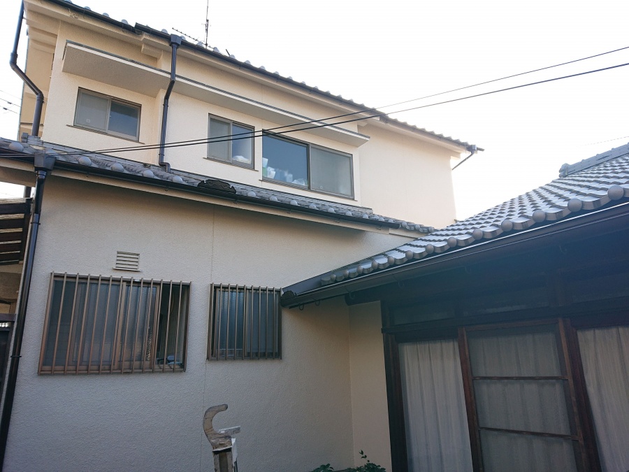 岸和田市の銅板屋根葺き替えと外壁塗装完了