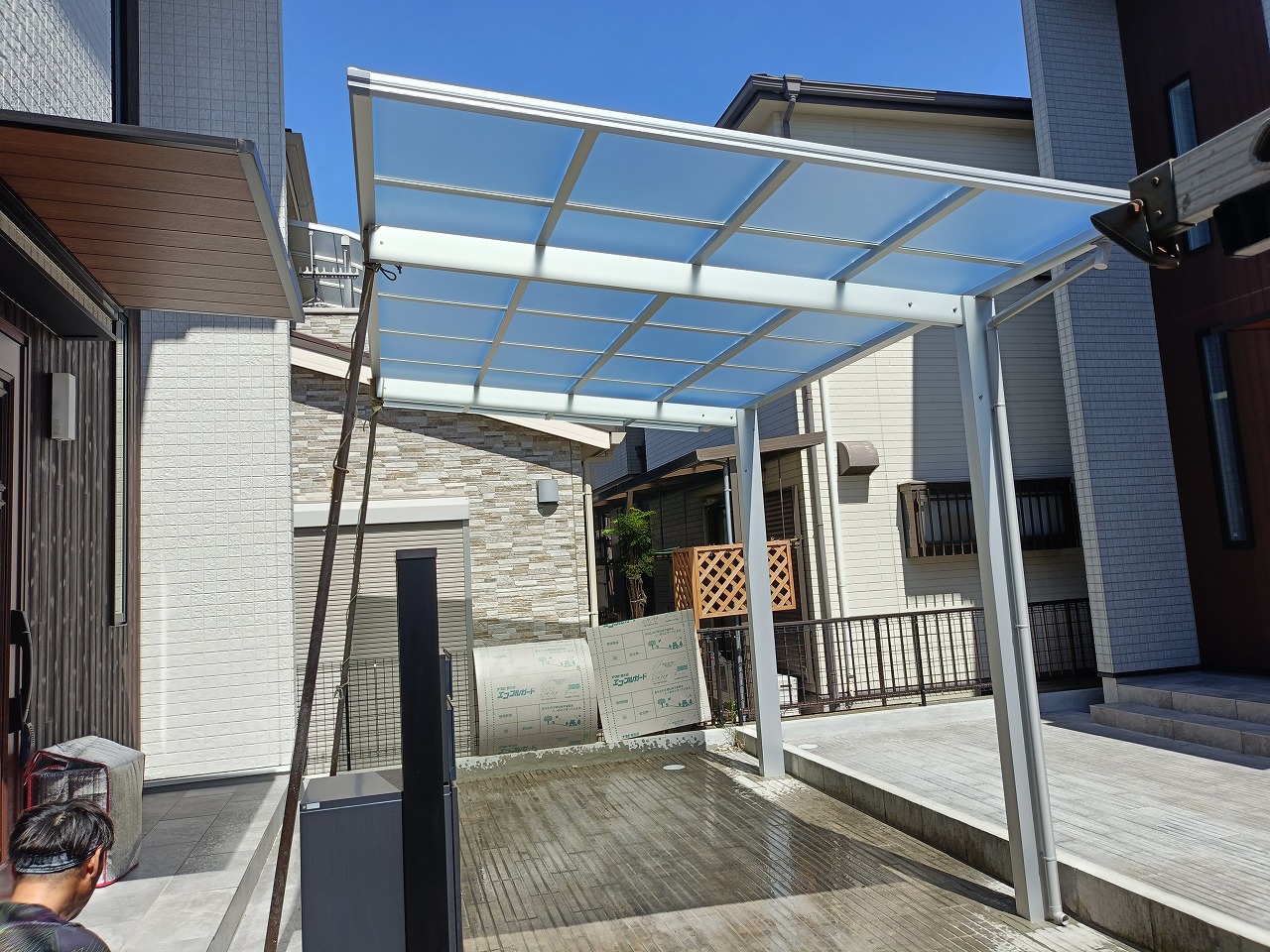 和泉市でカーポート設置後