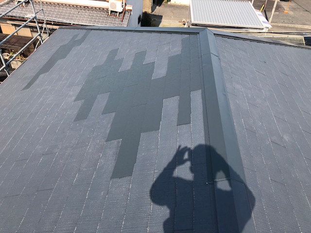 泉大津市のスレート屋根の修理完了