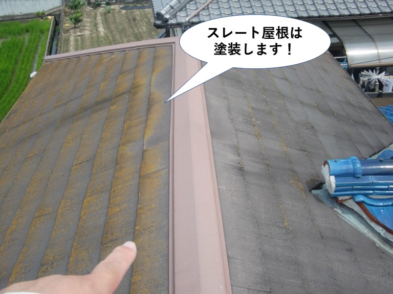 岸和田市のスレート屋根は塗装します