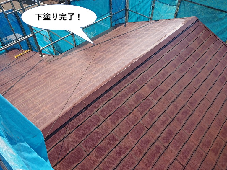 和泉市の屋根の下塗り完了