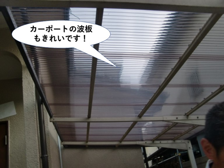 岸和田市のカーポートの波板もきれいです