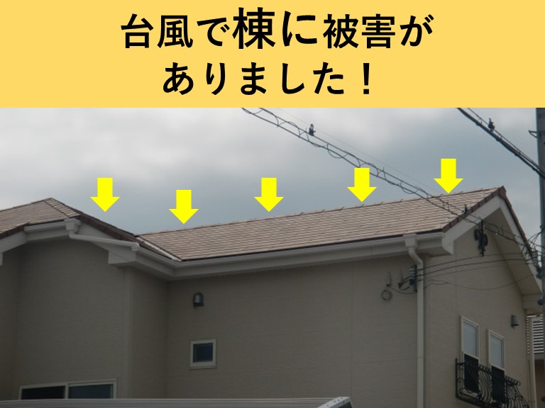 貝塚市で台風で棟に被害がありました！