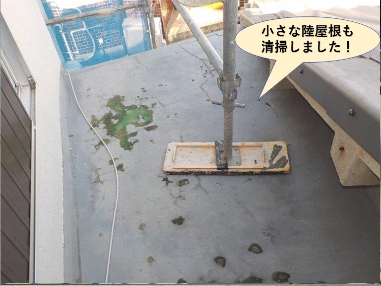泉佐野市の小さな陸屋根も清掃しました