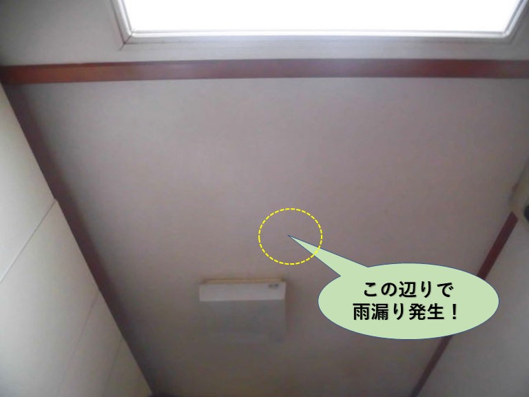 岸和田市のキッチンの天井に雨漏り
