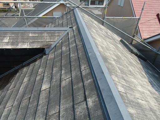 カビ除去する外壁・屋根塗装屋根洗浄終了　